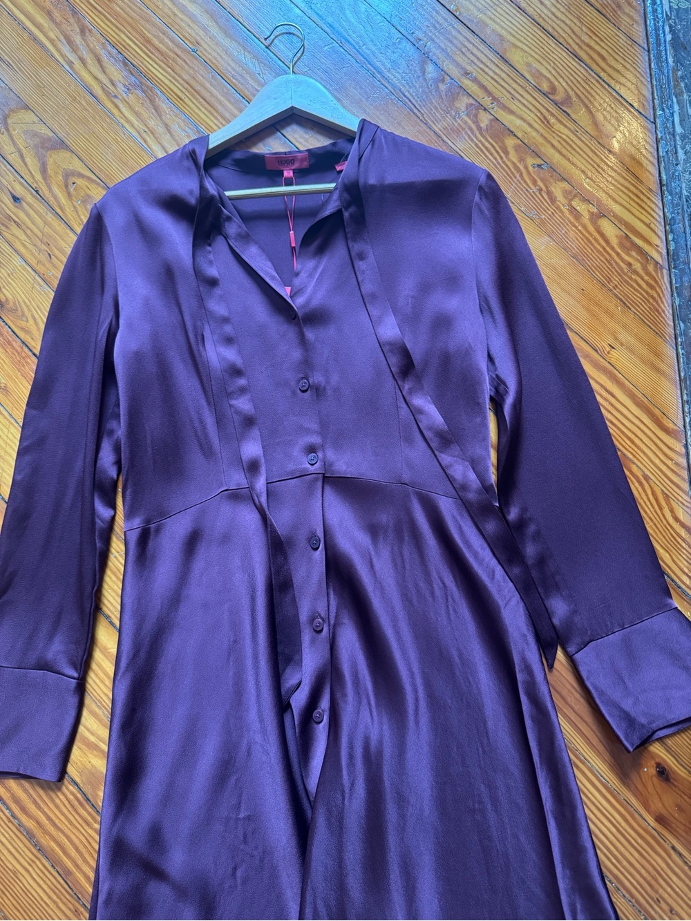 Hugo Boss Purple Satin Mini Dress